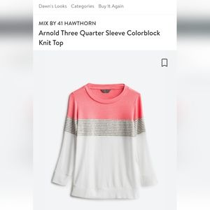 Mix by 41 Stitchfix colorblock 3/4 sleeve